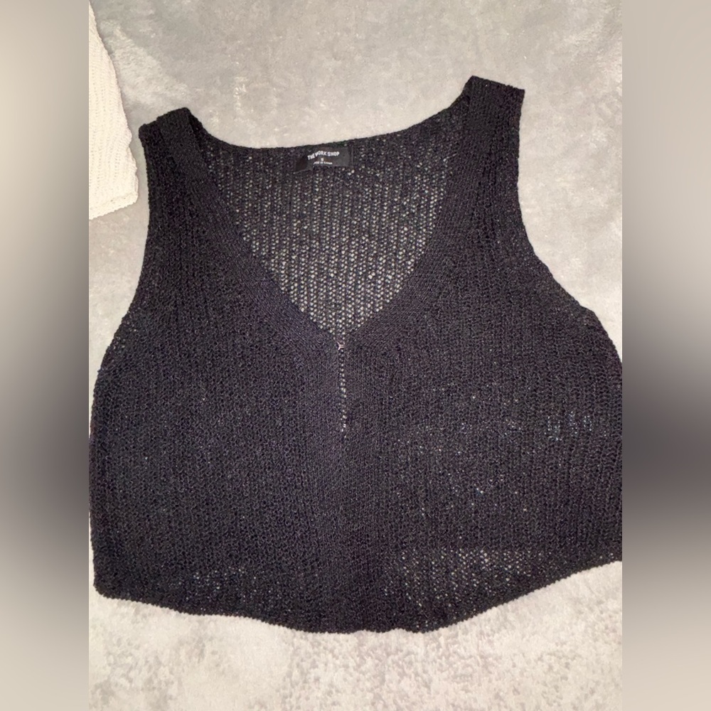 Two Black Knit Crop Top